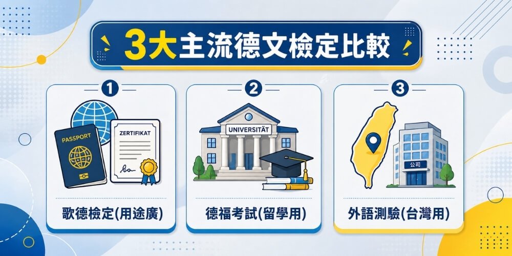 3大主流德文檢定比較